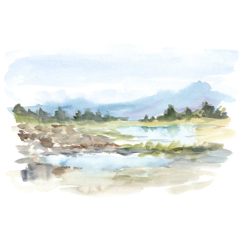 «Mountain IV» par Ethan Harper - peinture sur toile tendue, H 12 po x l 18 po x P 1,25 po