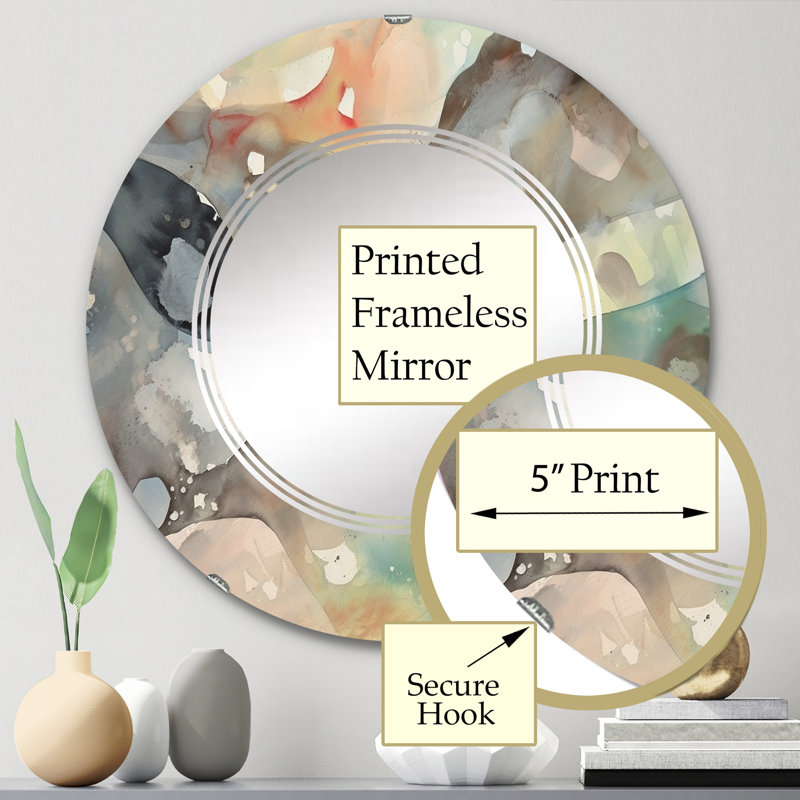 Kolle - Miroir mural moderne rond, 24 po x 24 po