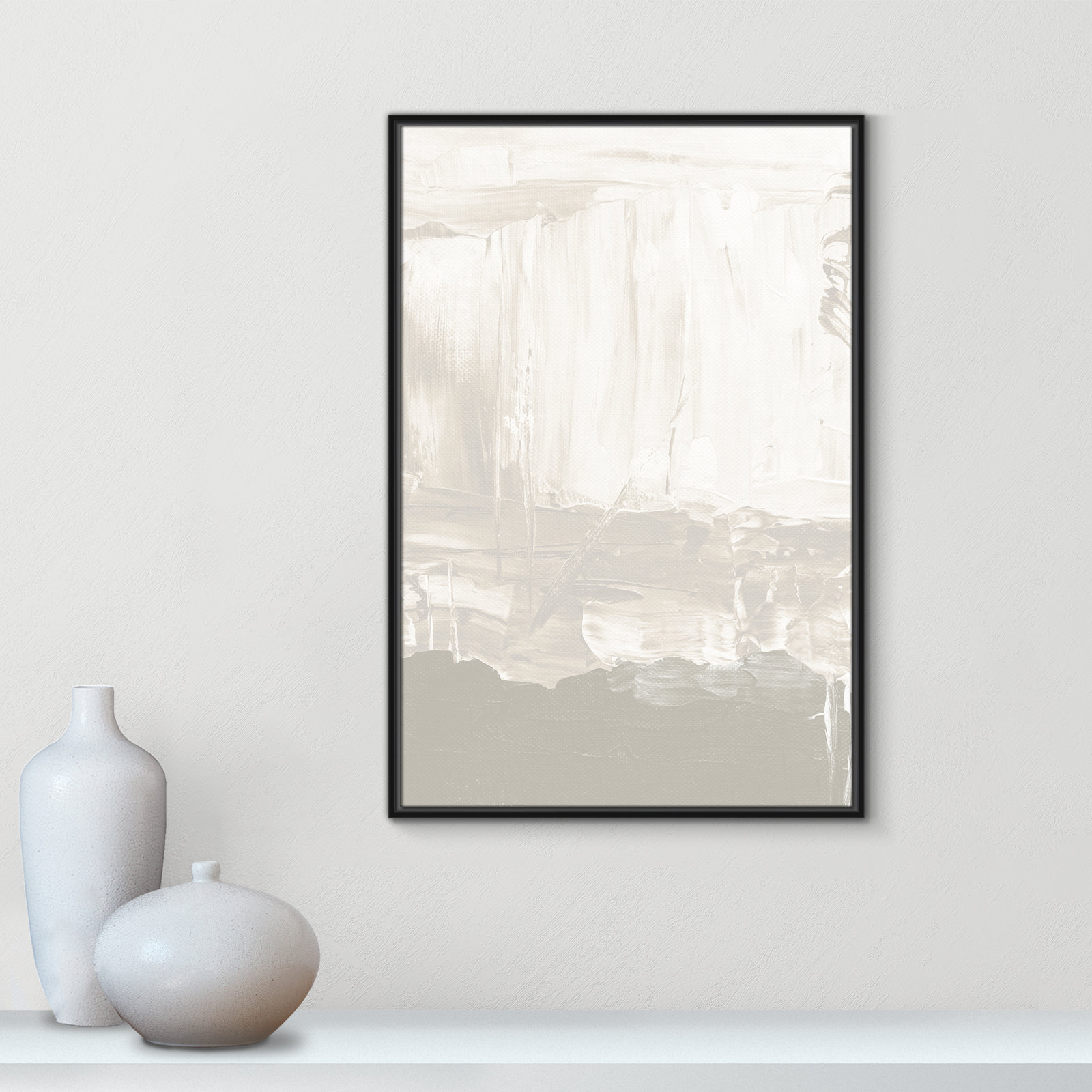 Albie "Taupe Abstract" Print, Black, 37.5" H x 25.5" W