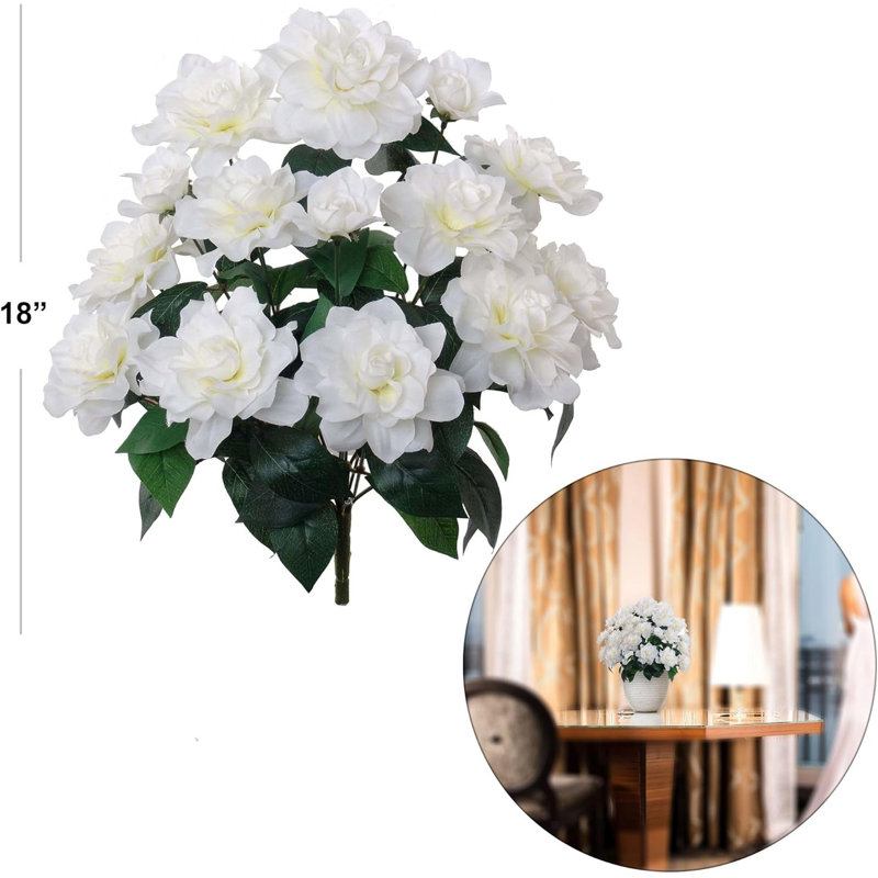 White Stephanotis Bush W/ 12 Silk Flowers 12 inch - 2 Pack, Faux Floral for Vase Arrangements and Home Decor