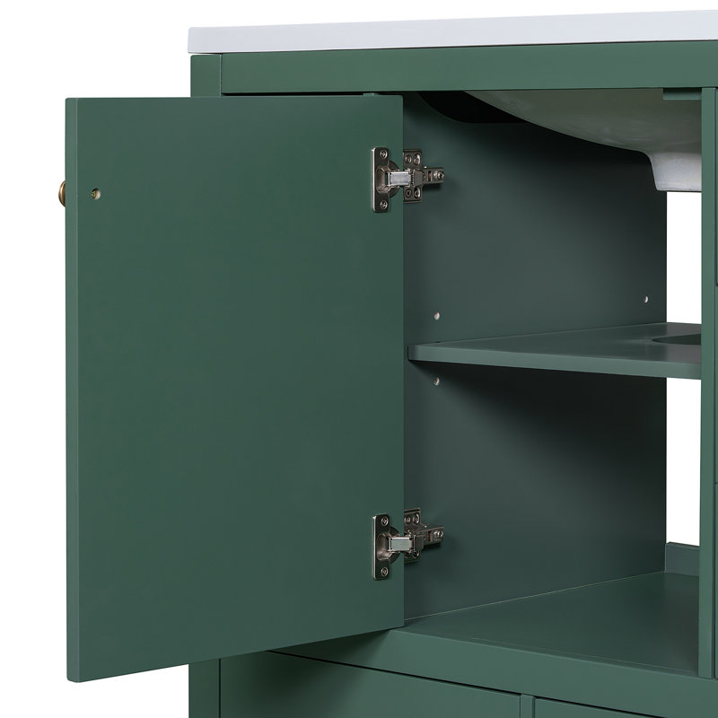 Ensemble de meuble-lavabo 36 po avec lavabo, six tiroirs, diviseur de tiroir multifonctionnel, tablette ajustable
