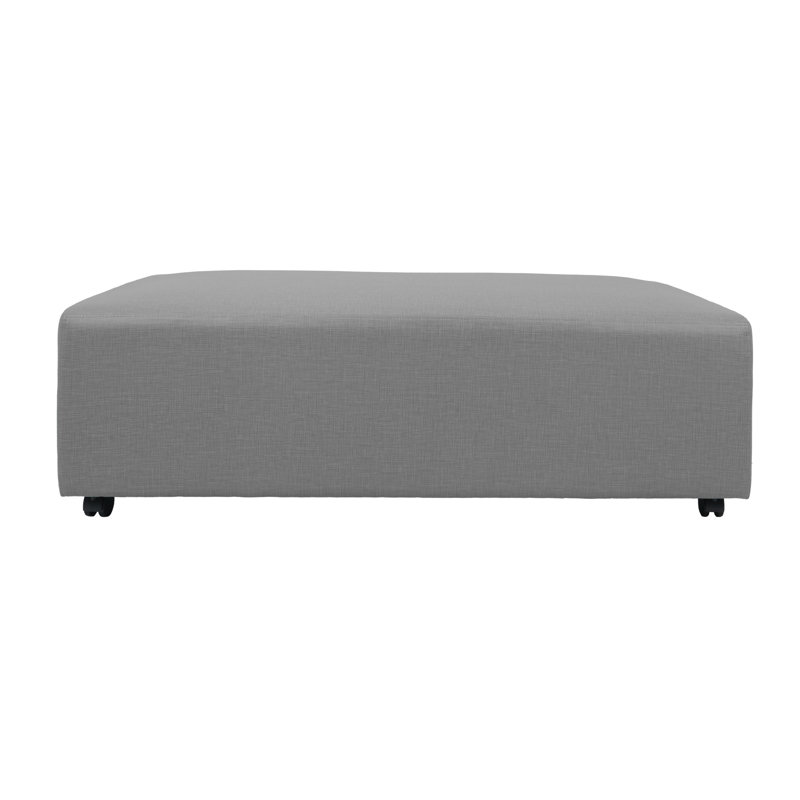 Pro Series Upholstered Rectangle Mobile Ottoman, Dark Gray