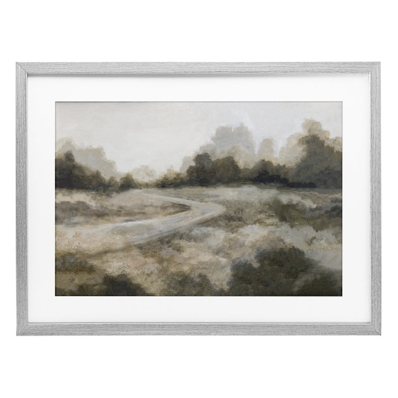 «Timeless Horizons Landscape», reproduction encadrée sous verre, conception par Hannah Dawson, Cadre de ferme gris