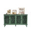 Buffet antique avec sculptures florales et poignées en laiton-129230474