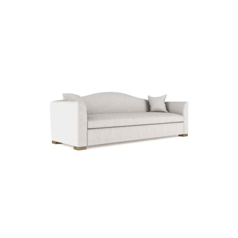 Horatio Camelback Taper Curved-Arm Sofa, 33" H x 96" W x 36" D, Weathered, Plush Velvet Blush