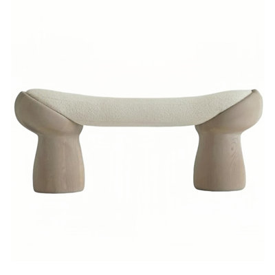 Banc de chambre léger en bois massif avec tabouret Sherpa