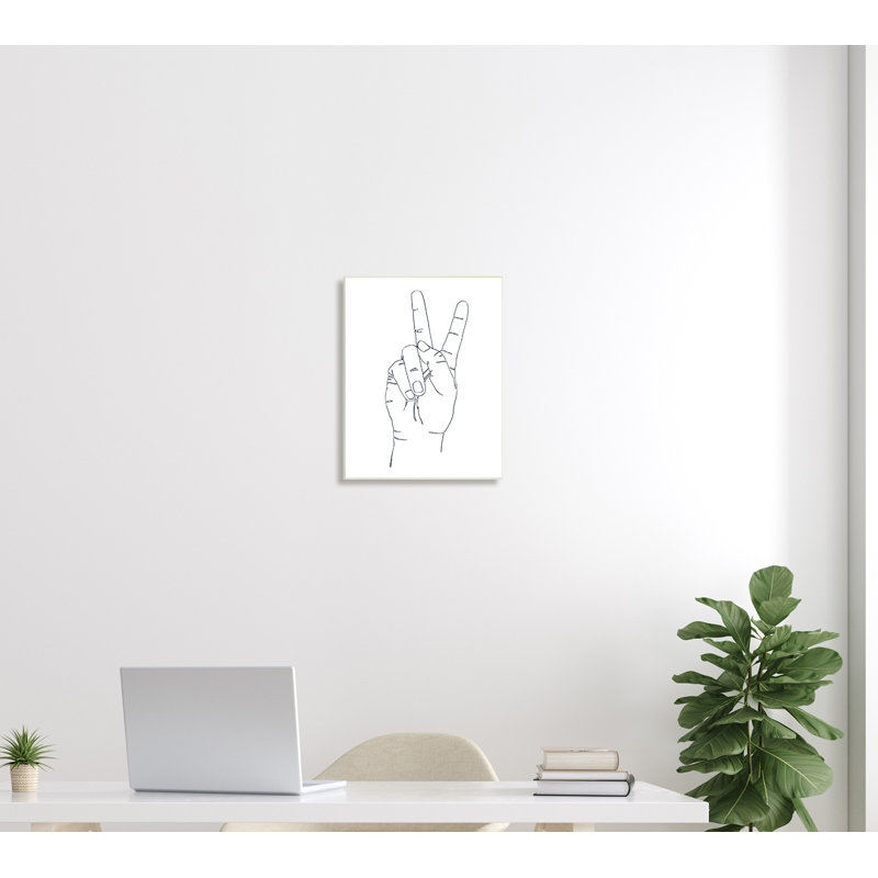 " Hand With Peace Sign ", Wall Plaque, 19" H x 13" W x 0.5" D