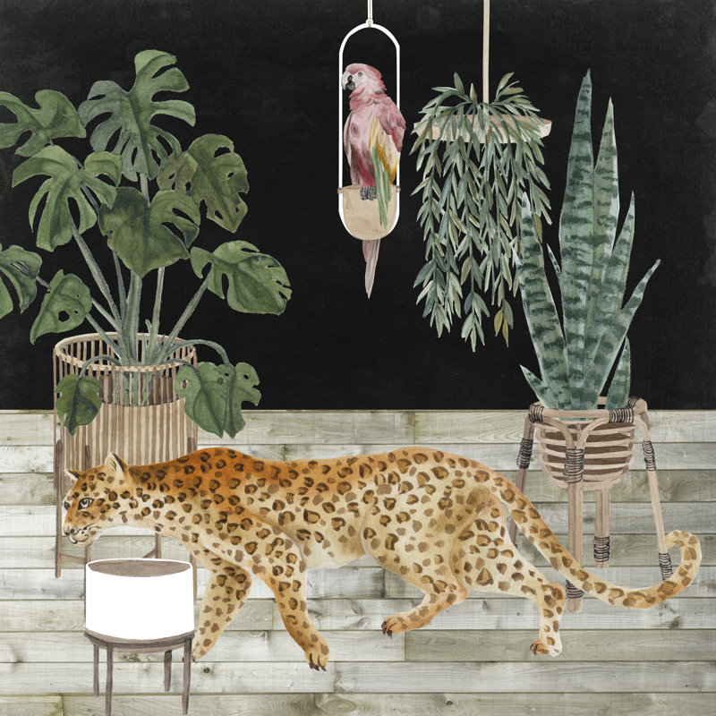 Jungle Home III - peinture sur toile tendue, H 30 po x l 30 po x P 1,25 po