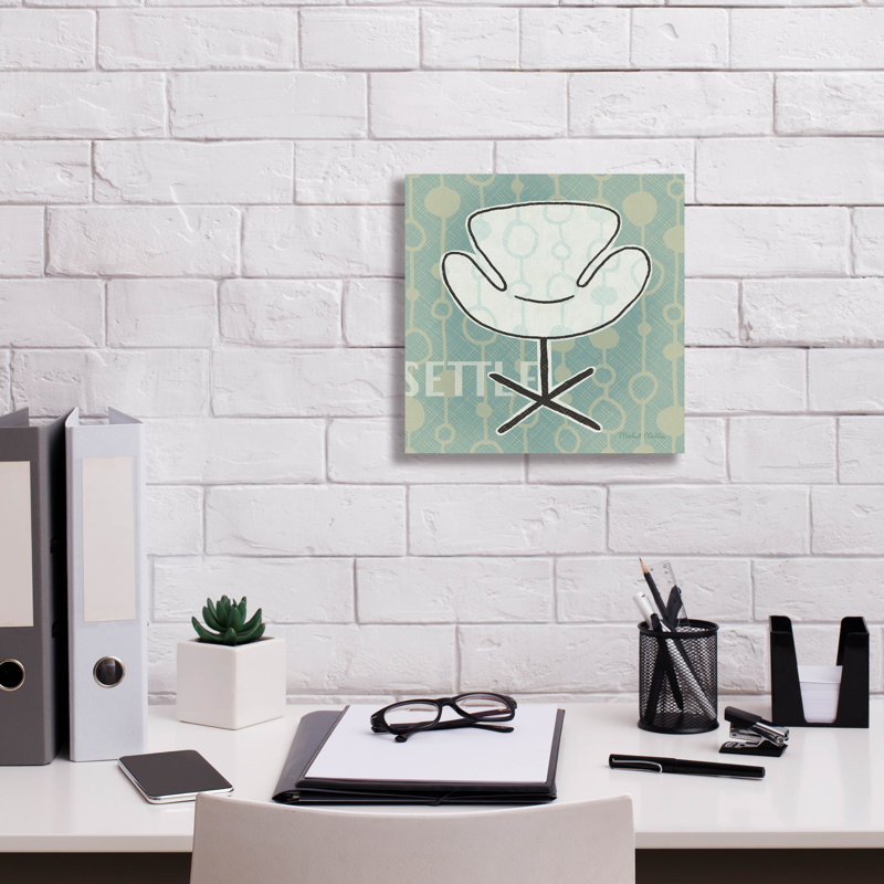 «Retro Chair 4 Settle» par Michael Mullan, art mural sur toile, H 12 po x l 12 po x P 0,75 po