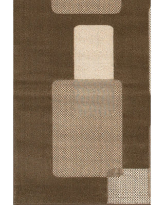Veliz Machine Made Brown Tan Abstract Polypropylene Indoor Area Rug
