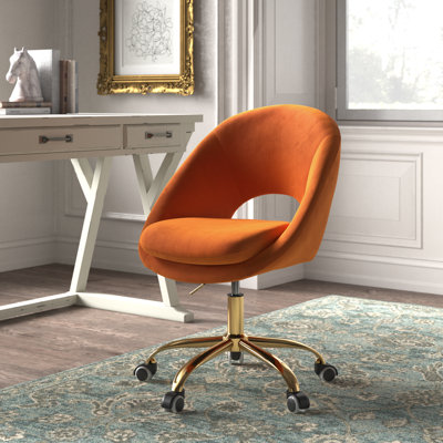 Louise Velvet Modern Task Chair with Ergonomic Design by Kelly Clarkson Home