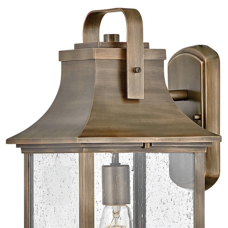 Grant Outdoor Wall Lantern, 19" H x 8.5" W x 9.5" D, Bronze