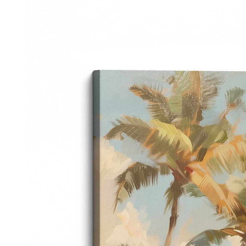 Ensemble de 3 imprimés Coastal Palms, 30 po x 20 po, Toile tendue