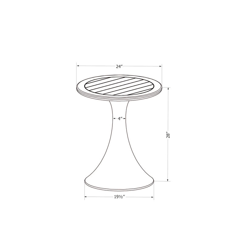 Dalya 24'' Outdoor Bistro Table, Greige