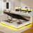 Lift Up Storage  Bed Frame With Charging Station And Hidden Storage Headboard, Led Lights Upholstered Platform Bed With Hydraulic Storage,-1877195830-1877195828