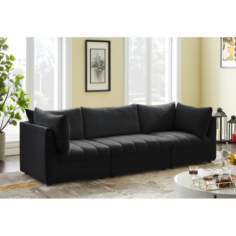 Canapé modulaire Ensoll, Velours noir