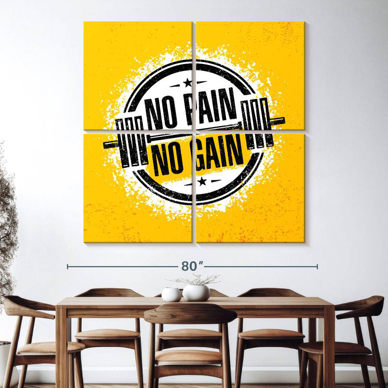 Tergel No Pain No Gain, typographie, H 74 po x l 74 po