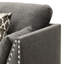 Élégante chaise d'appoint gris anthracite avec coussin moelleux et coussins d'appoint à accoudoirs évasés de style classique