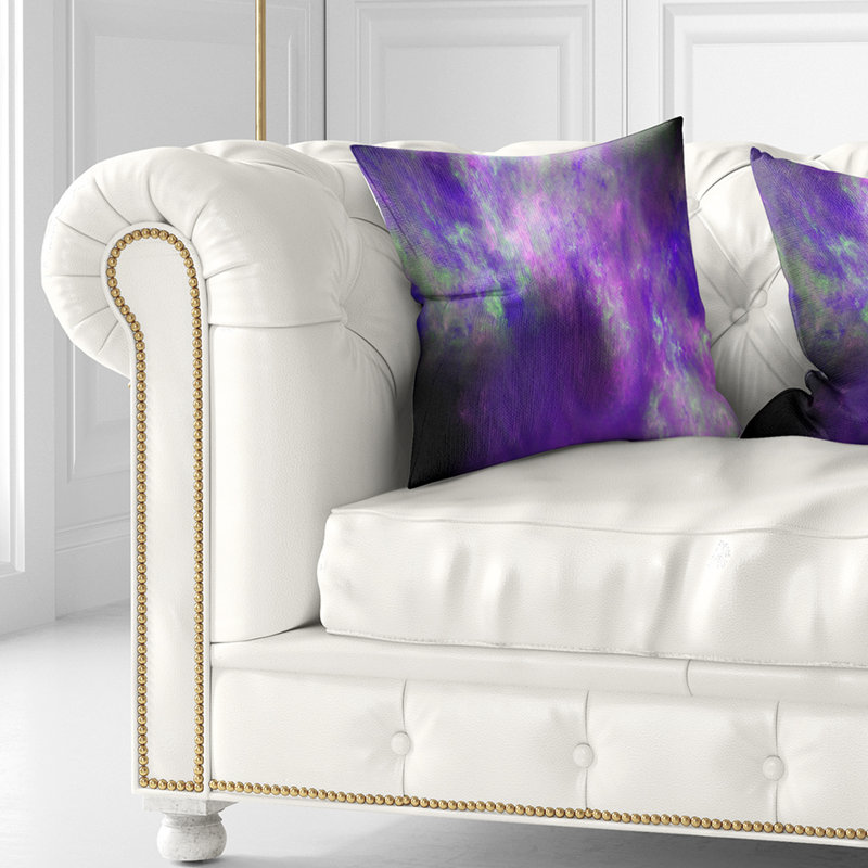 Ciel étoilé mauve parfait - coussin imprimé abstrait, 16 po x 1 po, Coussin décoratif