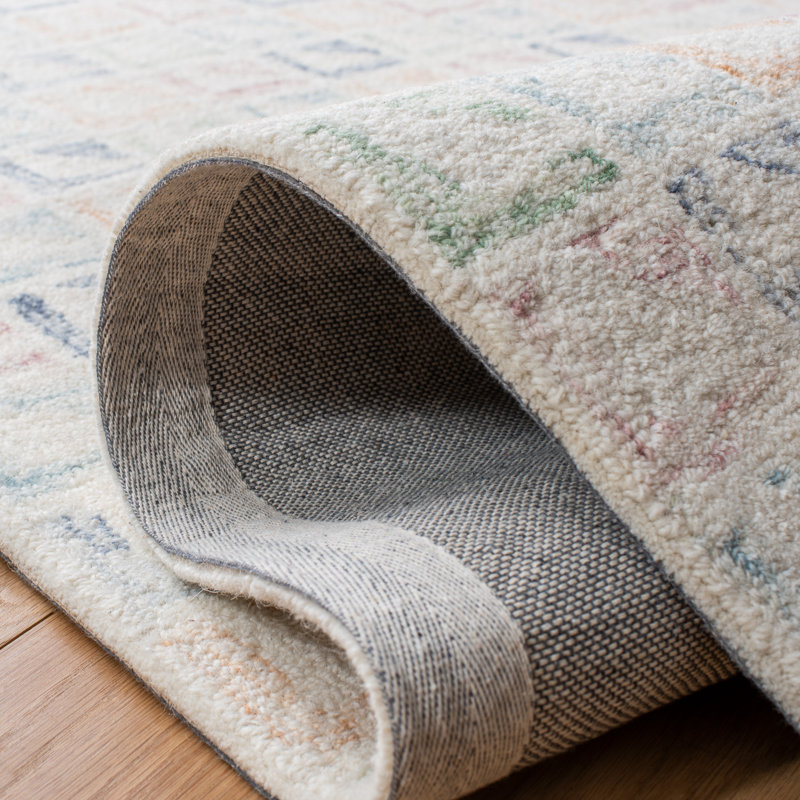 Tapis géométrique en laine et coton touffeté à la main Rodeo Drive, Rectangle 8 pi x 10 pi