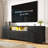 63" Long Tv Stand & Dresser With 12 Fabric Storage Drawers, Charging Ports & Led Lights-1706699329
