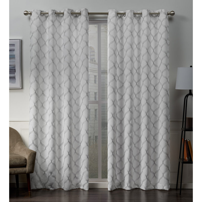 Sharen Room Darkening Curtain Pair, White, 52" W x 84" L