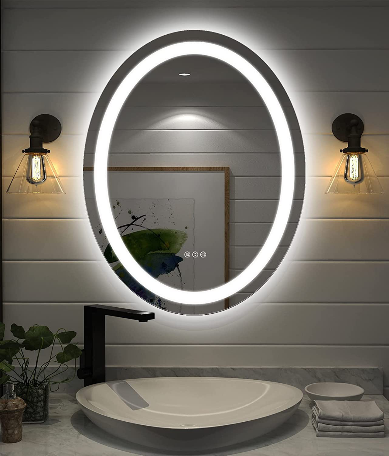 Cherylan Frameless Lighted Bathroom Mirror Wrought Studio