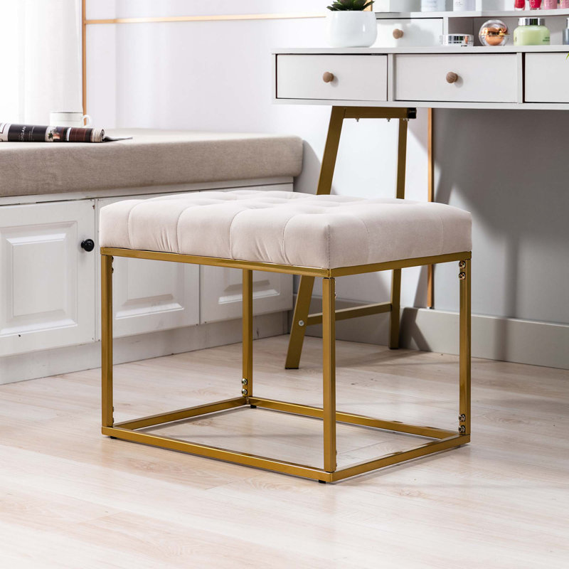 Repose-pieds de salon Mercer41, Velours beige