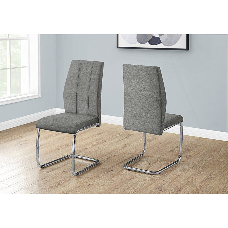 Ensemble de 2 chaises d'appoint rembourrées, Polyester gris