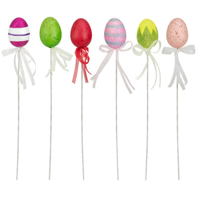 Ensemble de 6 œufs de Pâques colorés mouchetés et scintillants 14,5 po