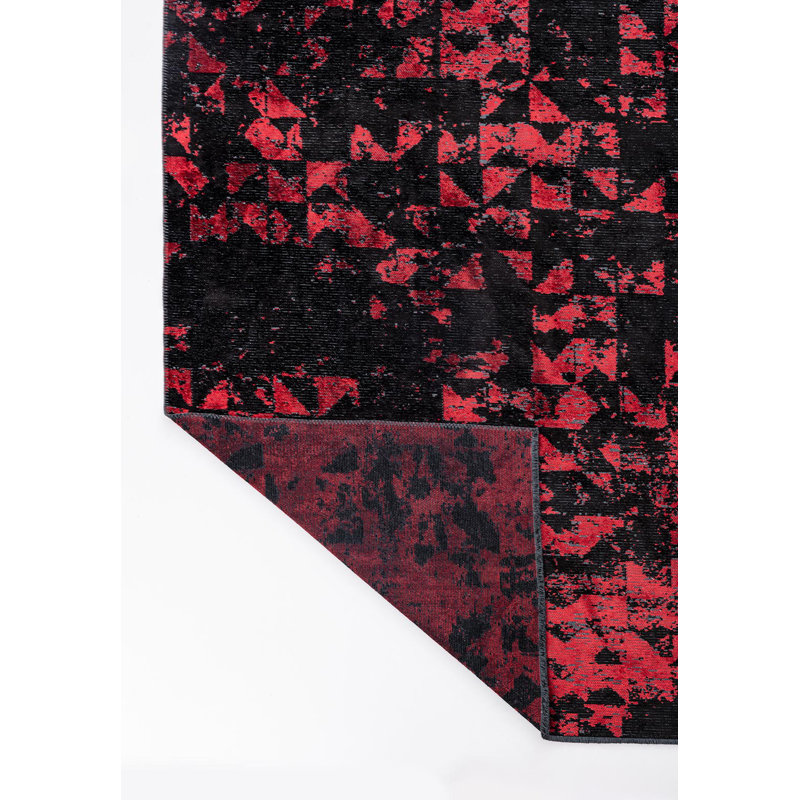 Bauza Abstract Hand Loom Indoor / Outdoor Area Rug, Rectangle 7'10" x 9'10"