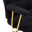 Fauteuil de bureau texturé noir et doré en tissu bouclé, chaise de bureau moderne à hauteur ajustable avec accoudoirs rembourrés