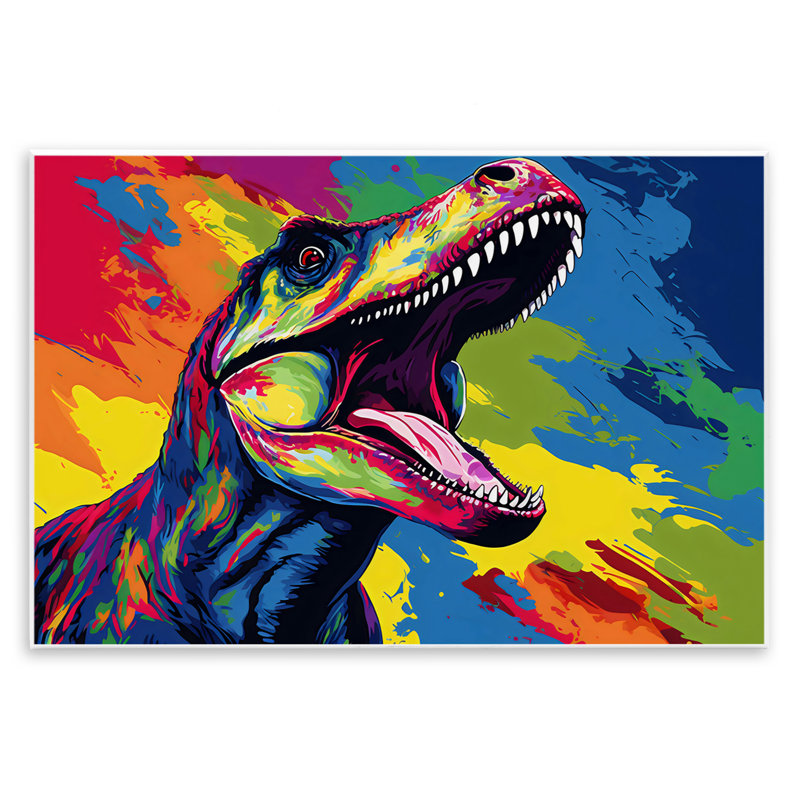 Plaque murale dinosaure aux couleurs vives, design by Creative Studio, H 10 po x l 15 po