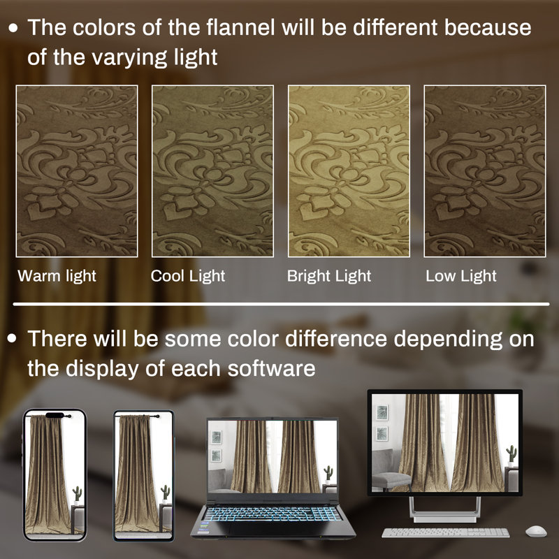 Kanyah Curtain Pair, 52" W x 84" L, Taupe Brown