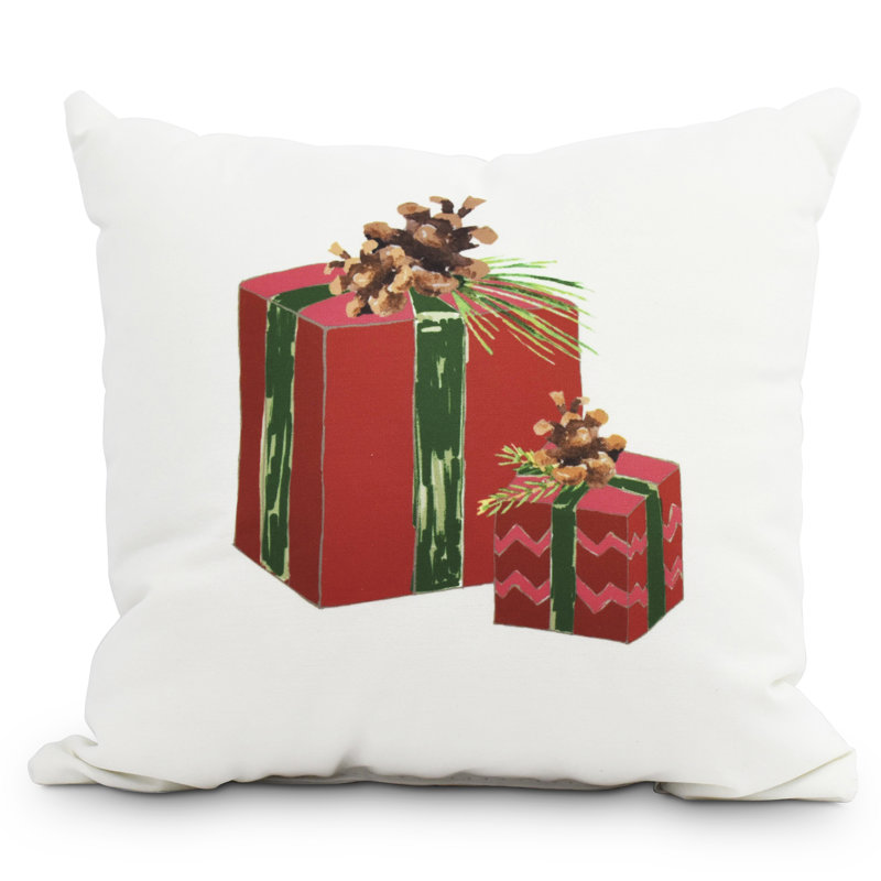 Housse de coussin carrée d’extérieur et d’extérieur maçelli nature, 20 po x 20 po, Rouge