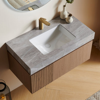Plywood and Solid Wood Single Bathroom Vanity