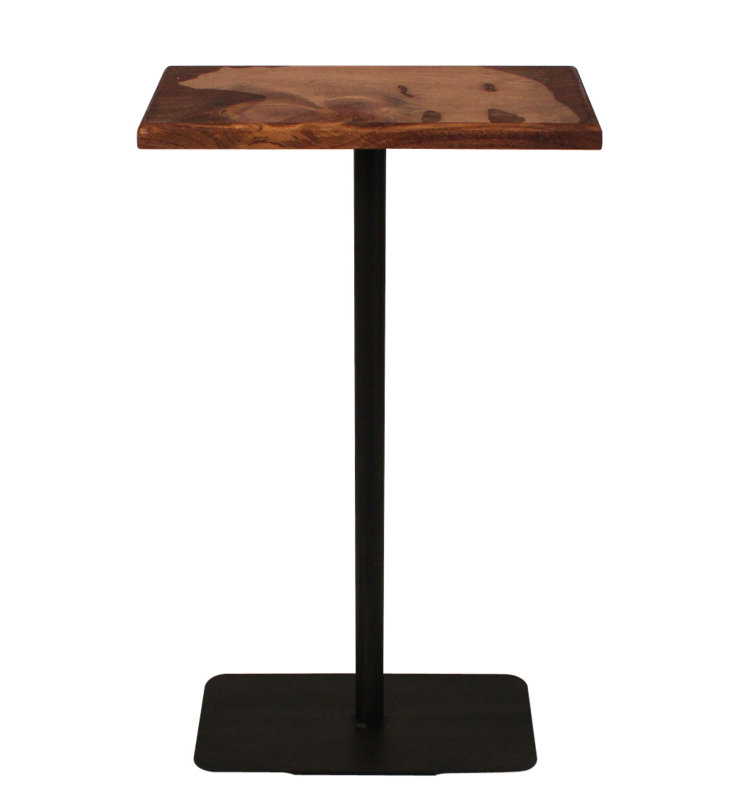 Bridget Pine Solid Wood Top Metal Base Dining Table
