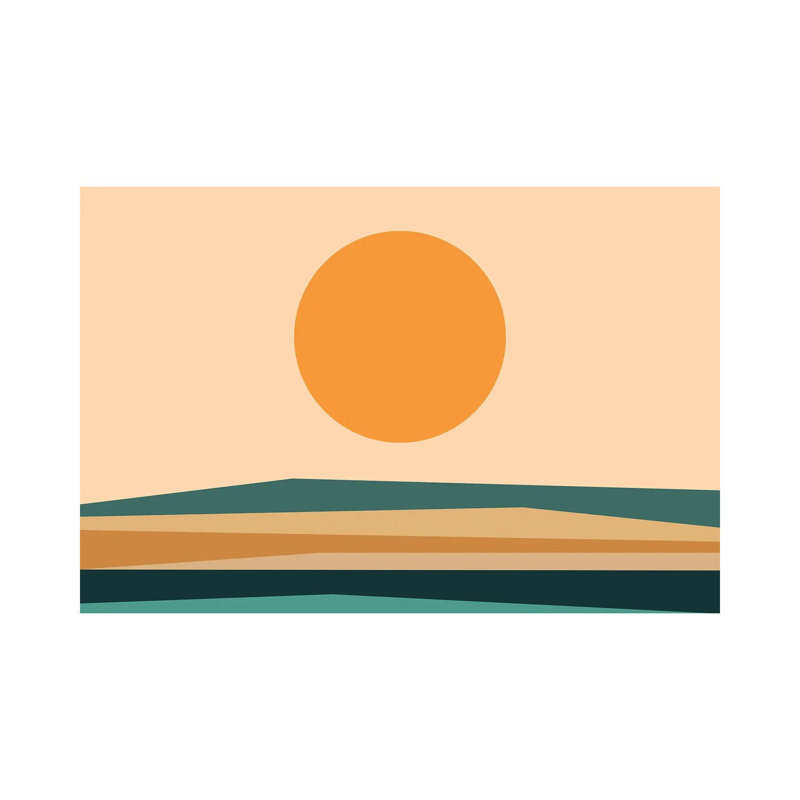 Print on Canvas, 30.48 cm H x 45.72 cm W, Wrapped Canvas, Orange/Tan/Cream