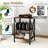  3-tier Record Player Stand With Metal Dividers Adjustable Shelf & Power Outlets