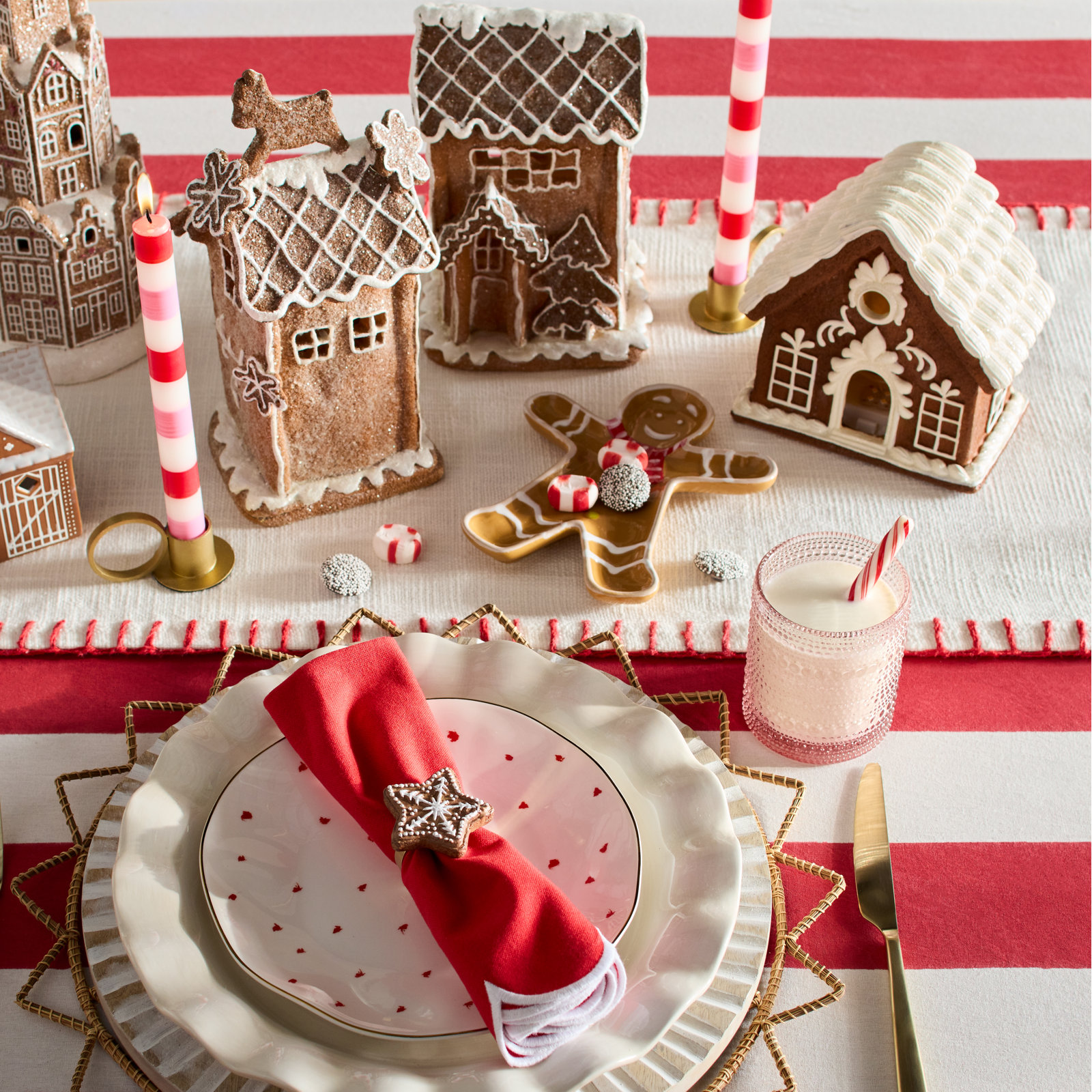 Tall Lighted Resin Gingerbread House