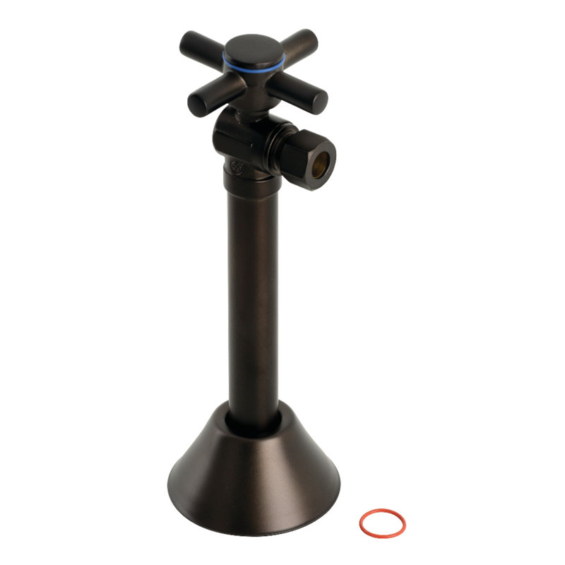 Kingston Brass Concord 1/2-Inch Sweat x 3/8-Inch OD Comp Quarter-Turn Angle Stop Valve, Oil Rubbed Bronze