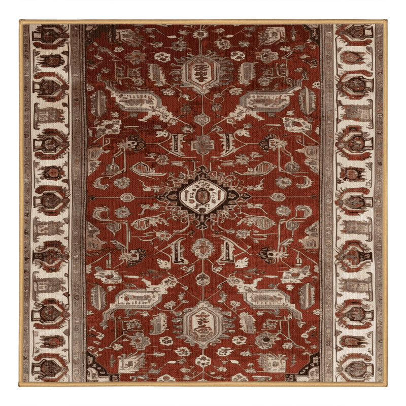 Tapis brun lavable à la machine, Carré 5 pi
