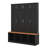 Hall Tree With 4 Hidden Hanging Hooks, Versatile Walnut Seating Bench With 8 Doors, Entryway Shoe Cabinet With Open Compartments-1953416170
