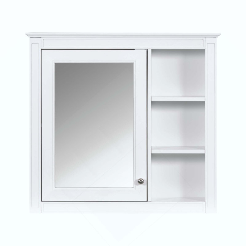 Armoire à pharmacie, armoire de rangement murale pour salle de bain, armoire murale moderne avec miroir, armoire à pharmacie, armoire à miroir avec 3 tablettes ouvertes (meuble-lavabo non inclus)