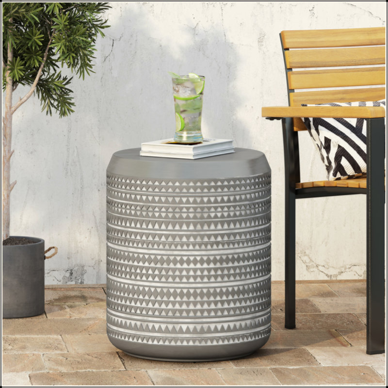 Table d'appoint charmante d'extérieur en béton pour une utilisation polyvalente