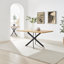 Aminata Veneer & Metal Round Dining Table With Calley Fabric Chairs - Modern Statement Design-253793277