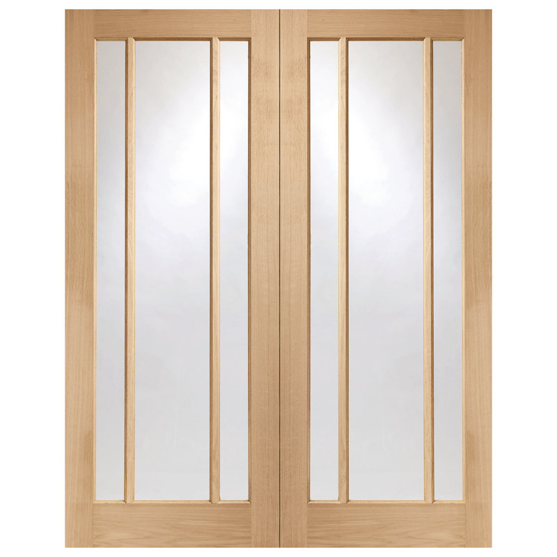 Internal Glazed Oak Worcester Pair, 1981mm H x 1168mm W