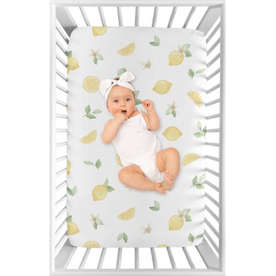 Lemon Floral Mini Fitted Crib Sheet