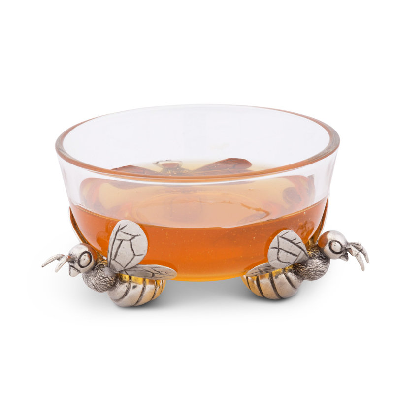 Arche Of Bees Glass Dessert Bowl