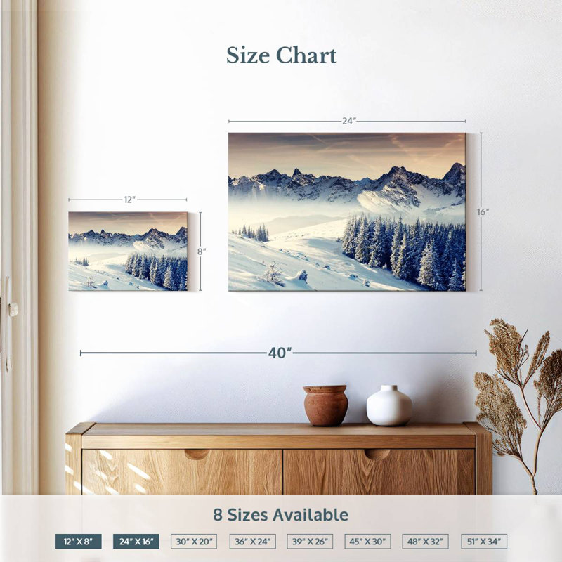 Alvord Winter Snowy Mountains, H 16 po x l 24 po